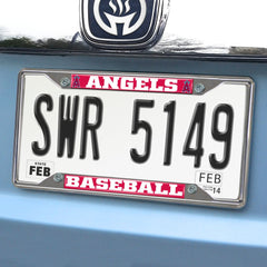 Los Angeles Angels Chrome Metal License Plate Frame, 6.25in x 12.25in - Los Angeles Angels