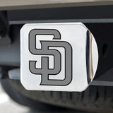 San Diego Padres Chrome Metal Hitch Cover with Chrome Metal 3D Emblem - San Diego Padres