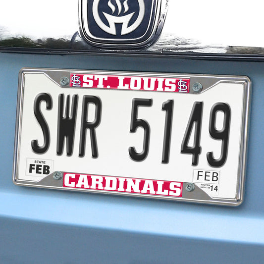 St. Louis Cardinals Chrome Metal License Plate Frame, 6.25in x 12.25in