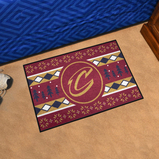 Cleveland Cavaliers Holiday Sweater Starter Mat Accent Rug - 19in. x 30in. - Cleveland Cavaliers