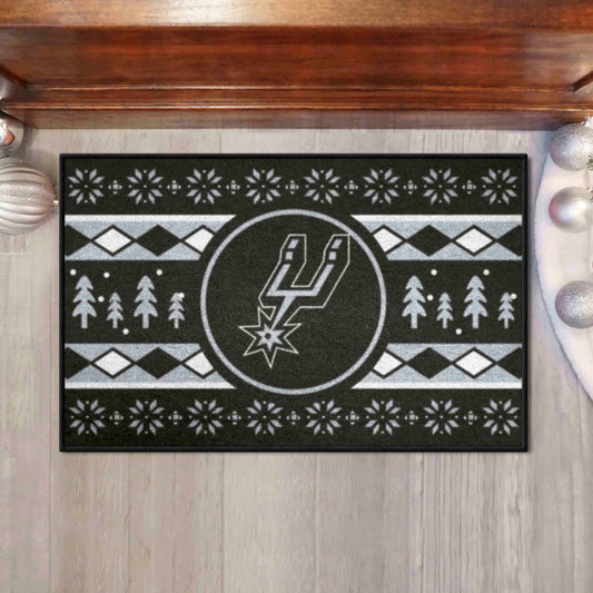 San Antonio Spurs Holiday Sweater Starter Mat Accent Rug - 19in. x 30in. - San Antonio Spurs