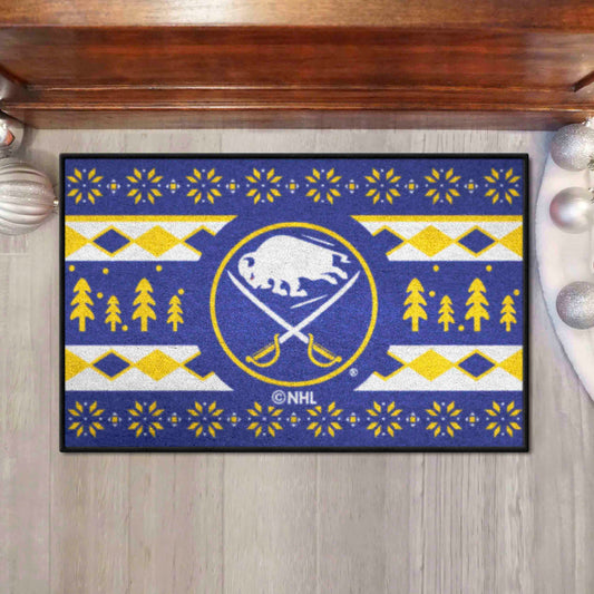 Buffalo Sabres Holiday Sweater Starter Mat Accent Rug - 19in. x 30in. - Buffalo Sabres
