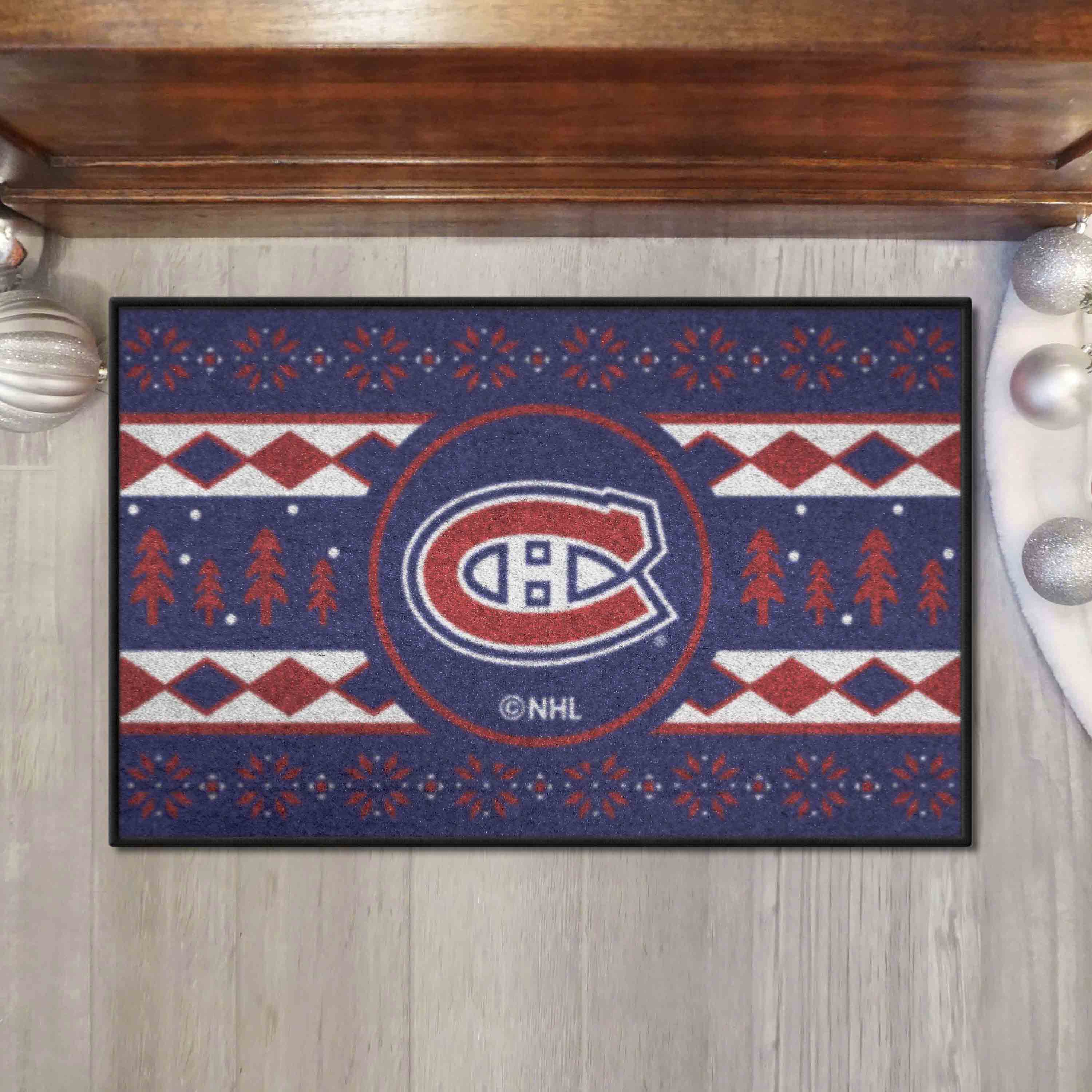 Montreal Canadiens Holiday Sweater Starter Mat Accent Rug - 19in. x 30in. - Montreal Canadiens