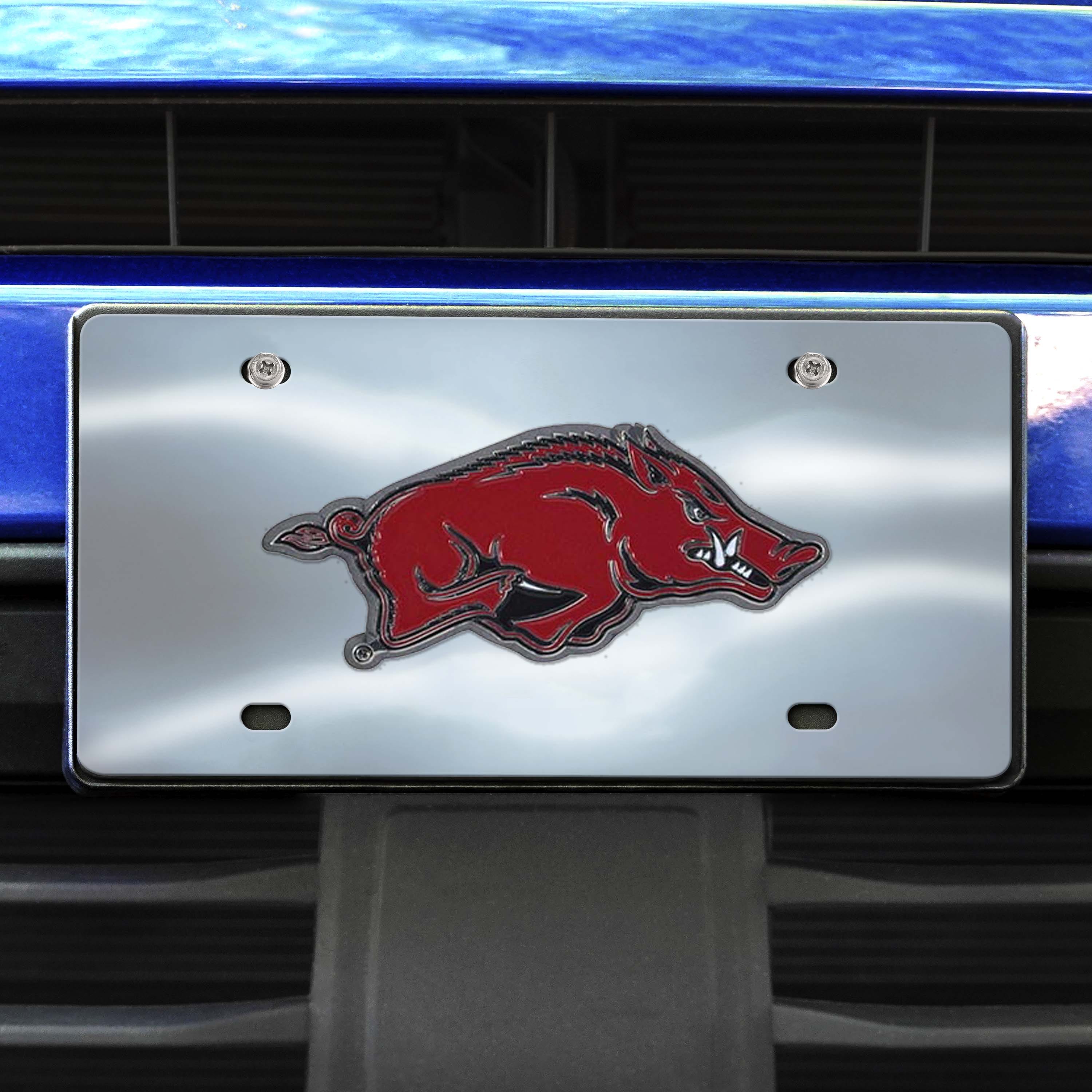 Arkansas Razorbacks 3D Stainless Steel License Plate - Arkansas
