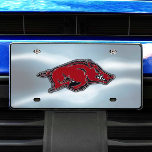 Arkansas Razorbacks 3D Stainless Steel License Plate - Arkansas