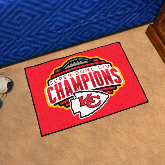Kansas City Chiefs Dynasty Starter Mat Accent Rug - 19in. x 30in., 2020 Super Bowl LIV Champions - Kansas City Chiefs