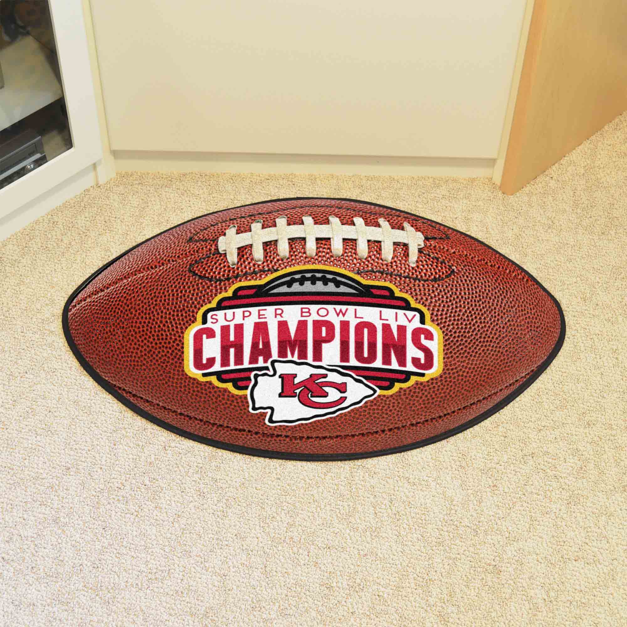 Kansas City Chiefs Football Rug - 20.5in. x 32.5in., 2020 Super Bowl LIV Champions - Kansas City Chiefs