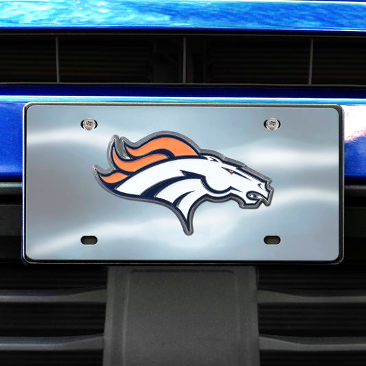 Denver Broncos 3D Stainless Steel License Plate - Denver Broncos