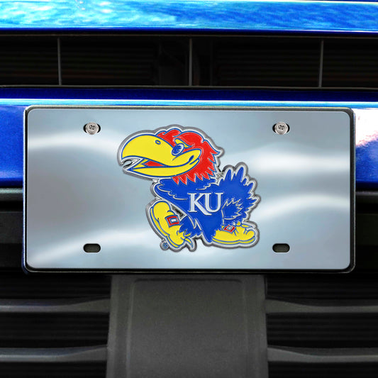 Kansas Jayhawks 3D Stainless Steel License Plate - Kansas