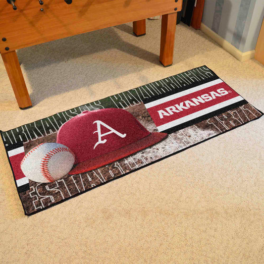 Arkansas Razorbacks Baseball Runner Rug - 30in. x 72in. - Arkansas