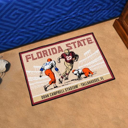 Florida State Seminoles Starter Mat Accent Rug - 19in. x 30in. Ticket Stub Starter Mat - Florida State
