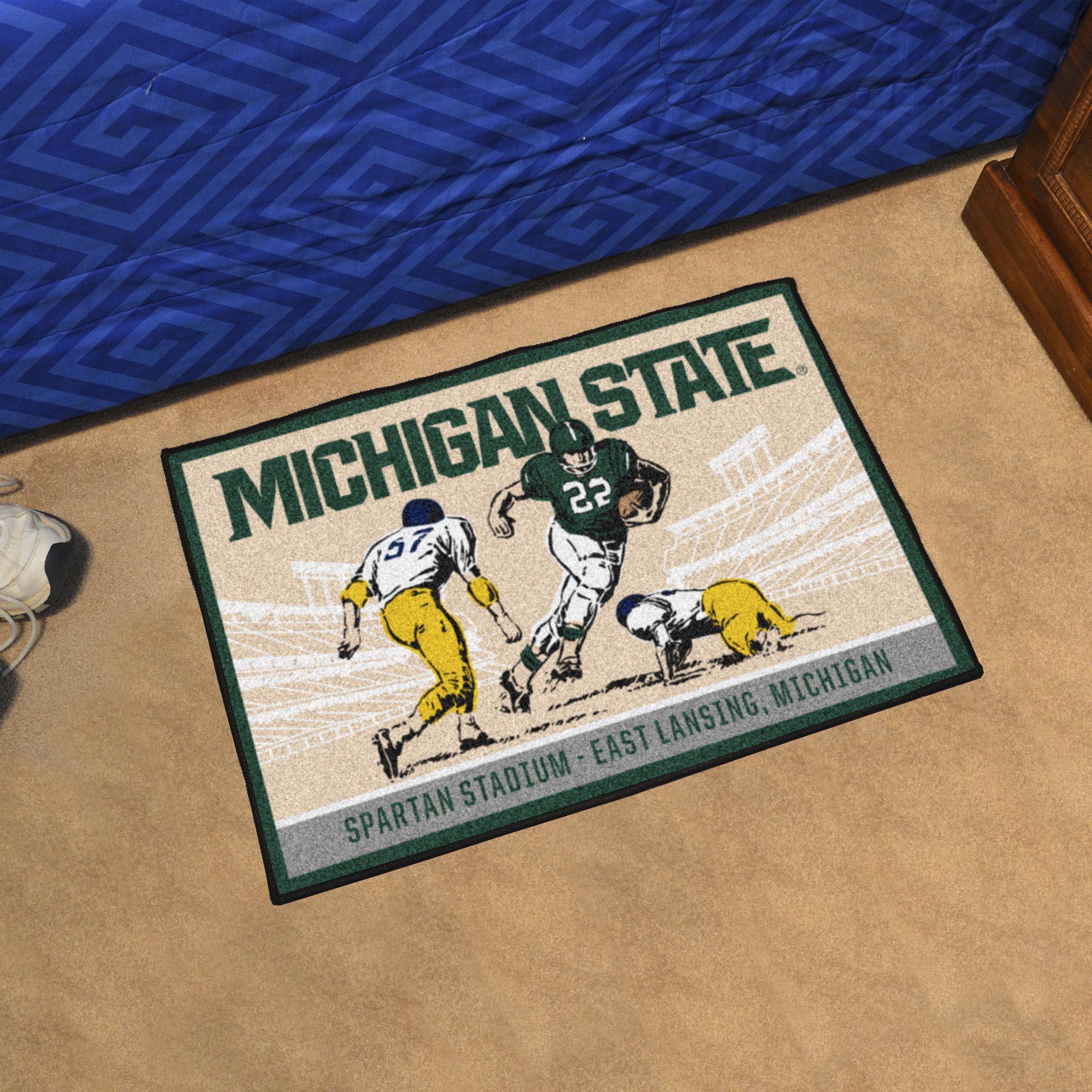 Michigan State Spartans Starter Mat Accent Rug - 19in. x 30in. Ticket Stub Starter Mat