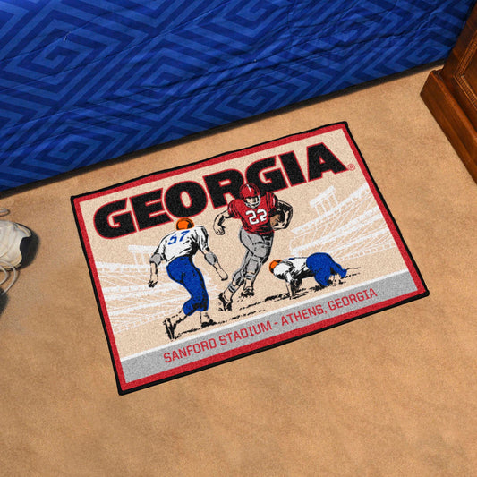Georgia Bulldogs Starter Mat Accent Rug - 19in. x 30in. Ticket Stub Starter Mat - Georgia