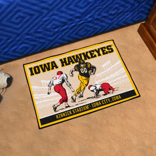 Iowa Hawkeyes Starter Mat Accent Rug - 19in. x 30in. Ticket Stub Starter Mat - Iowa