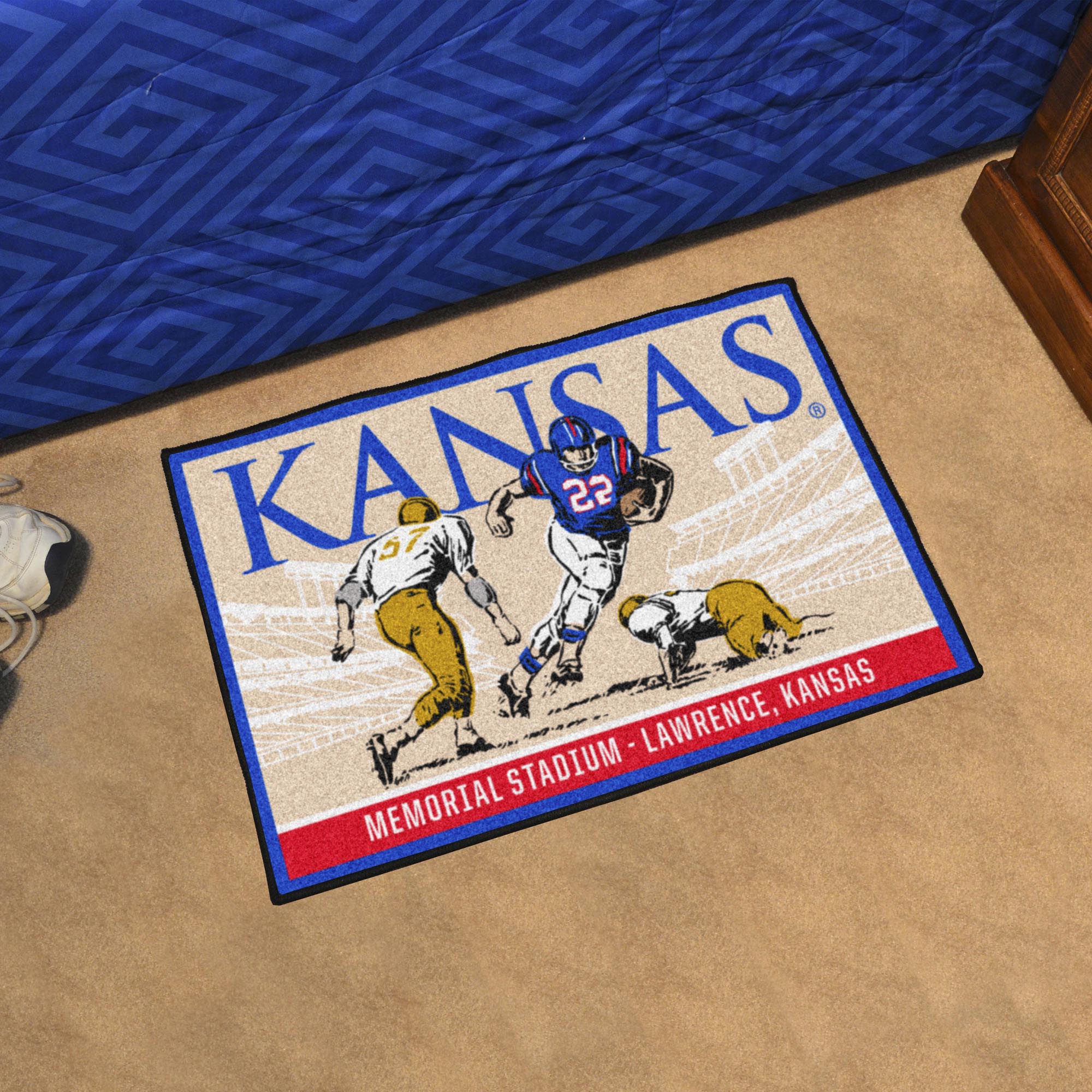 Kansas Jayhawks Starter Mat Accent Rug - 19in. x 30in. Ticket Stub Starter Mat - Kansas