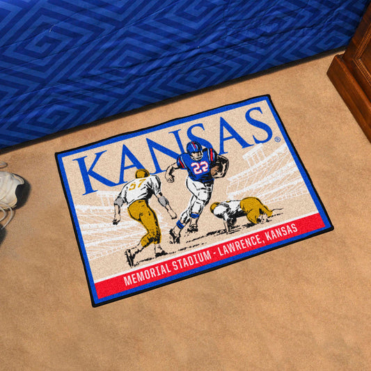 Kansas Jayhawks Starter Mat Accent Rug - 19in. x 30in. Ticket Stub Starter Mat - Kansas