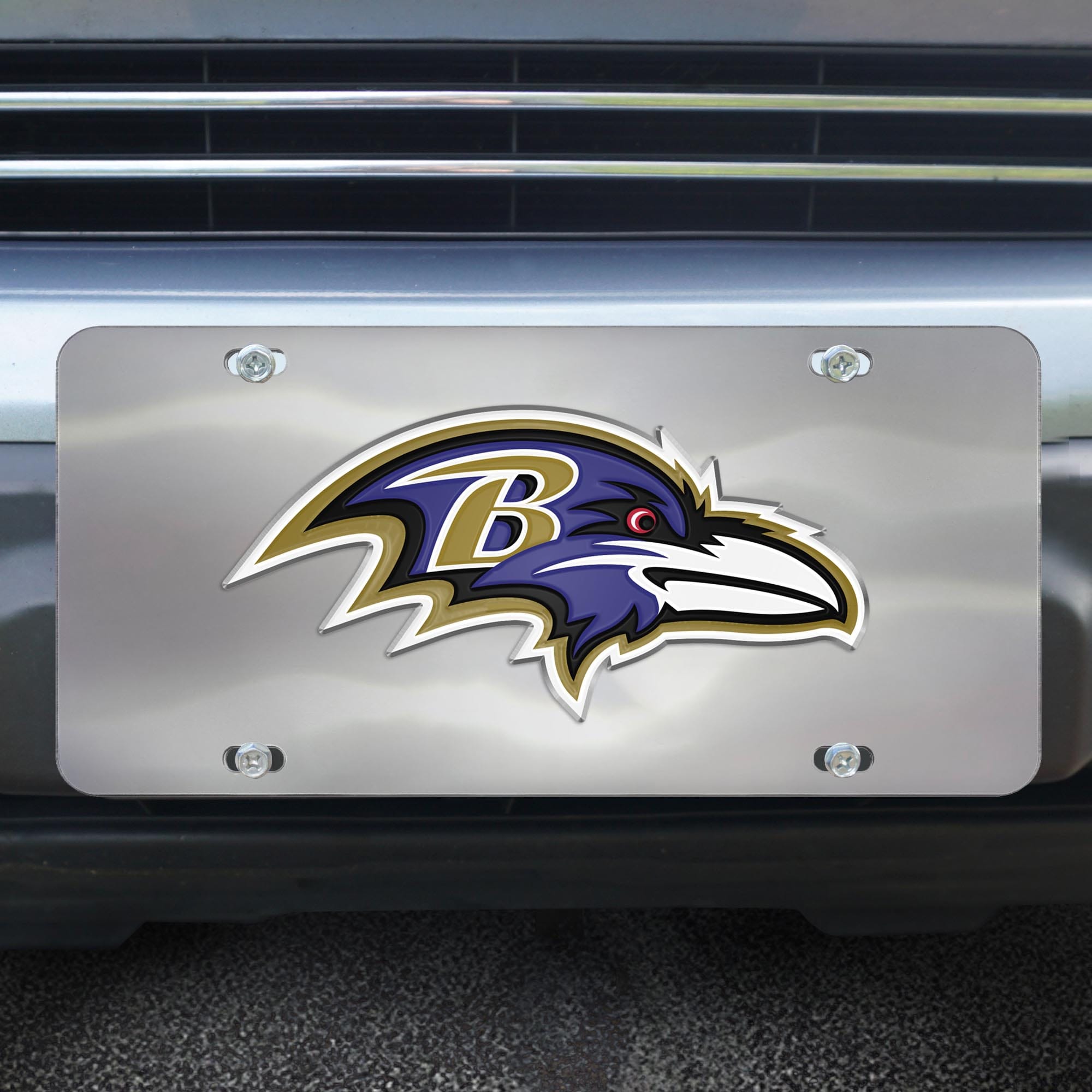 Baltimore Ravens 3D Stainless Steel License Plate - Baltimore Ravens