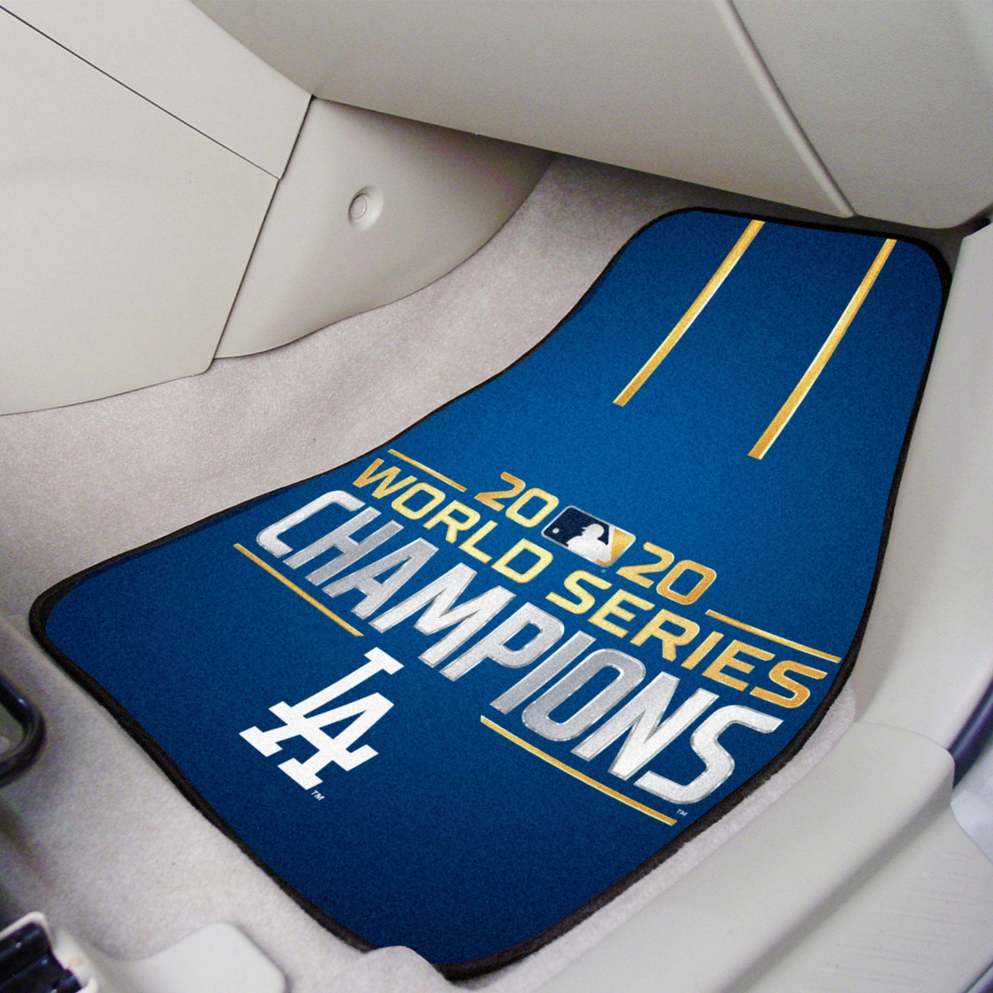Los Angeles Dodgers 2020 MLB World Series Champions Front Carpet Car Mat Set - 2 Pieces - Los Angeles Dodgers