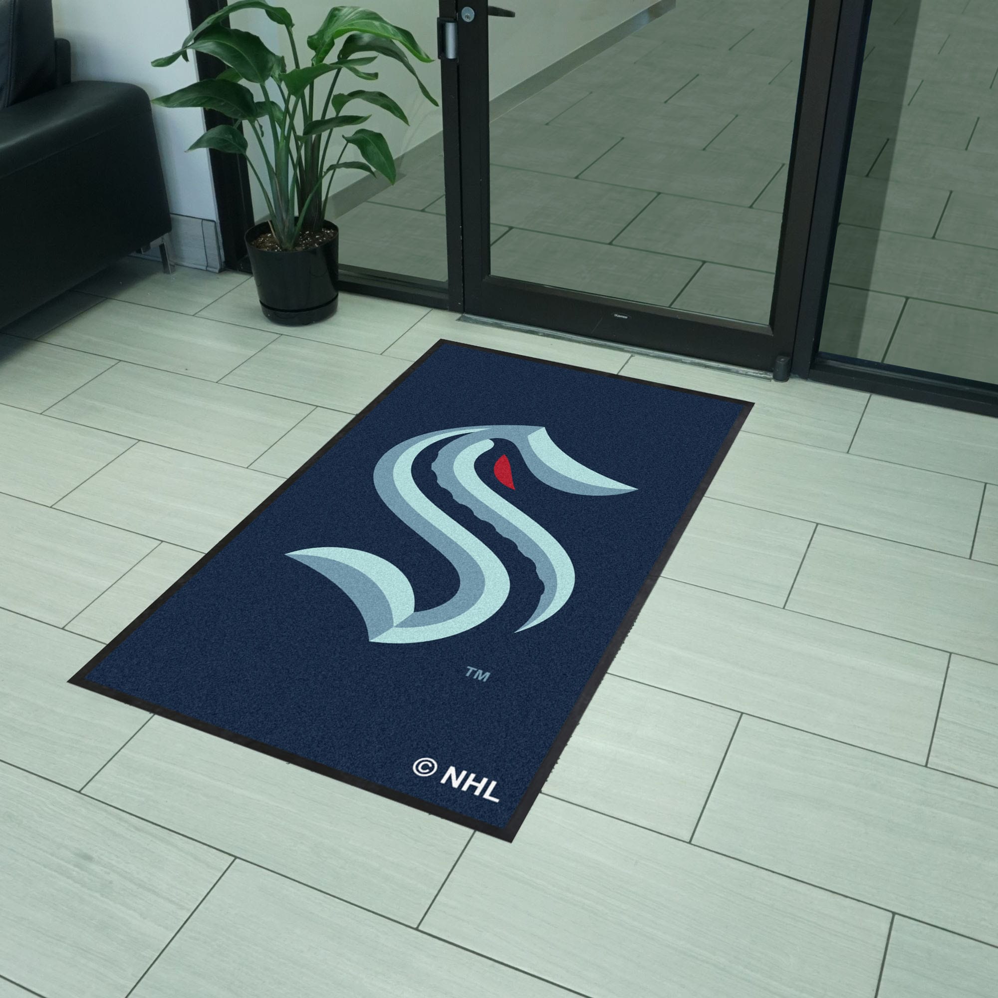 Seattle Kraken 3X5 High-Traffic Mat with Durable Rubber Backing - Portrait Orientation - Seattle Kraken