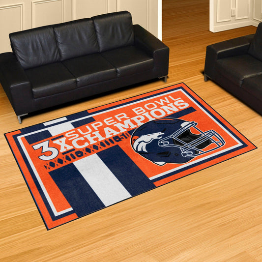 Denver Broncos Dynasty 5ft. x 8ft. Plush Area Rug - Denver Broncos