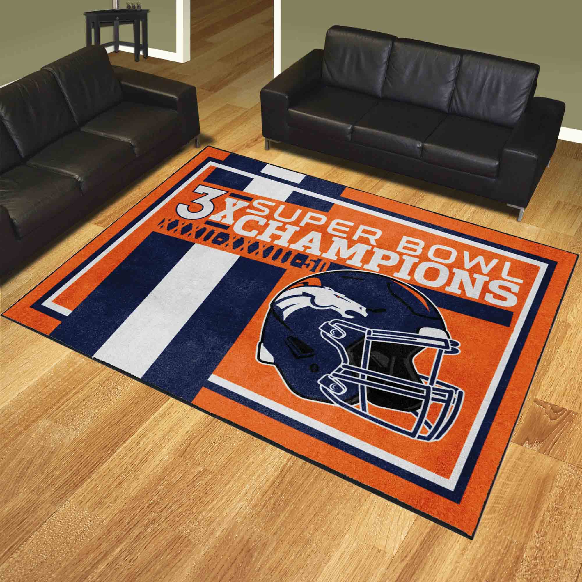 Denver Broncos Dynasty 8ft. x 10ft. Plush Area Rug - Denver Broncos