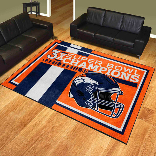Denver Broncos Dynasty 8ft. x 10ft. Plush Area Rug - Denver Broncos