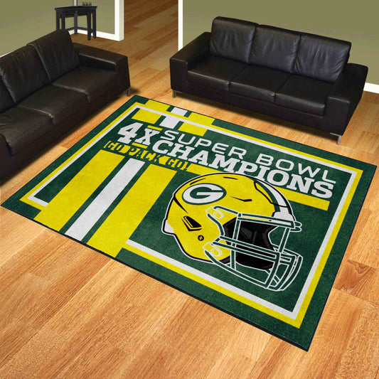 Green Bay Packers Dynasty 8ft. x 10ft. Plush Area Rug - Green Bay Packers