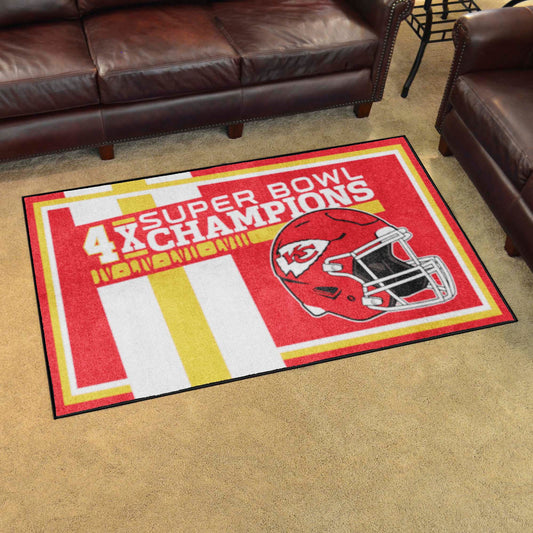 Kansas City Chiefs Dynasty 4ft. x 6ft. Plush Area Rug - Kansas City Chiefs