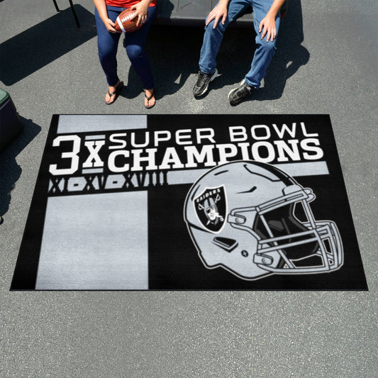 Las Vegas Raiders Ulti-Mat Rug - 5ft. x 8ft. - Las Vegas Raiders