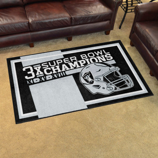 Las Vegas Raiders Dynasty 4ft. x 6ft. Plush Area Rug - Las Vegas Raiders