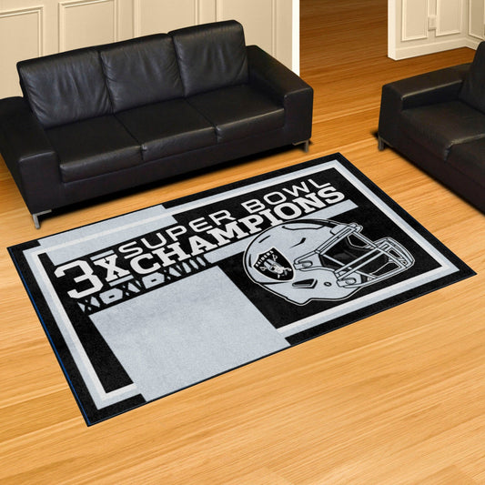 Las Vegas Raiders Dynasty 5ft. x 8ft. Plush Area Rug - Las Vegas Raiders