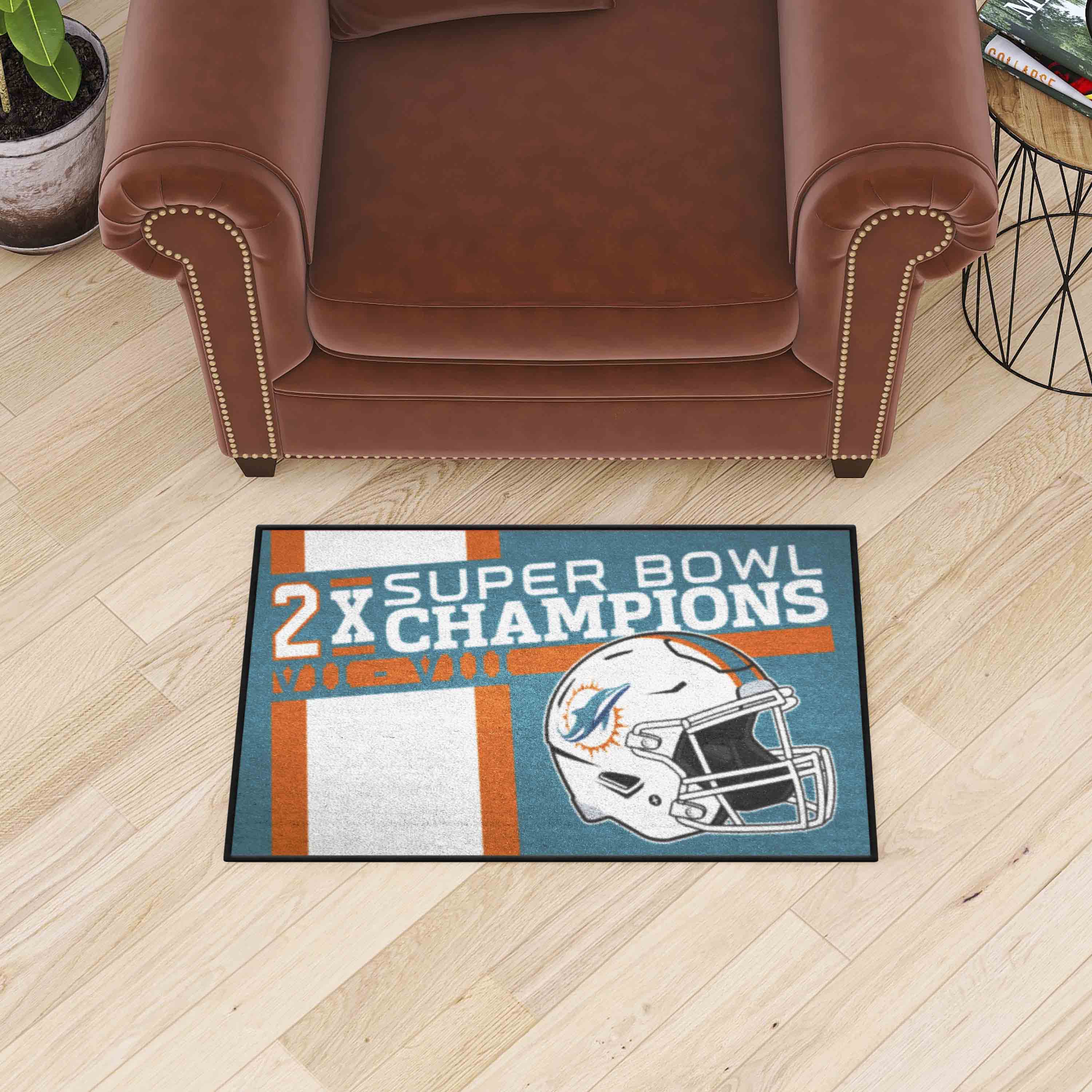 Miami Dolphins Dynasty Starter Mat Accent Rug - 19in. x 30in. - Miami Dolphins