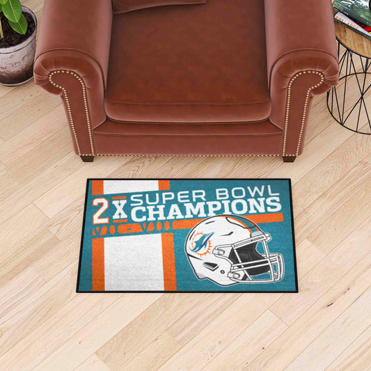 Miami Dolphins Dynasty Starter Mat Accent Rug - 19in. x 30in. - Miami Dolphins