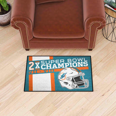 Miami Dolphins Dynasty Starter Mat Accent Rug - 19in. x 30in. - Miami Dolphins