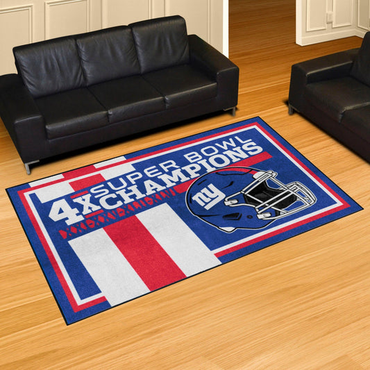 New York Giants Dynasty 5ft. x 8ft. Plush Area Rug - New York Giants