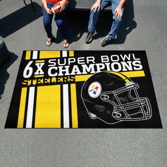 Pittsburgh Steelers Ulti-Mat Rug - 5ft. x 8ft. - Pittsburgh Steelers