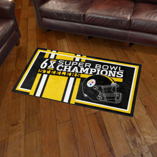 Pittsburgh Steelers Dynasty 3ft. x 5ft. Plush Area Rug - Pittsburgh Steelers