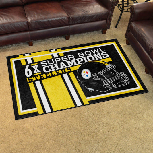 Pittsburgh Steelers Dynasty 4ft. x 6ft. Plush Area Rug - Pittsburgh Steelers