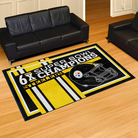 Pittsburgh Steelers Dynasty 5ft. x 8ft. Plush Area Rug - Pittsburgh Steelers