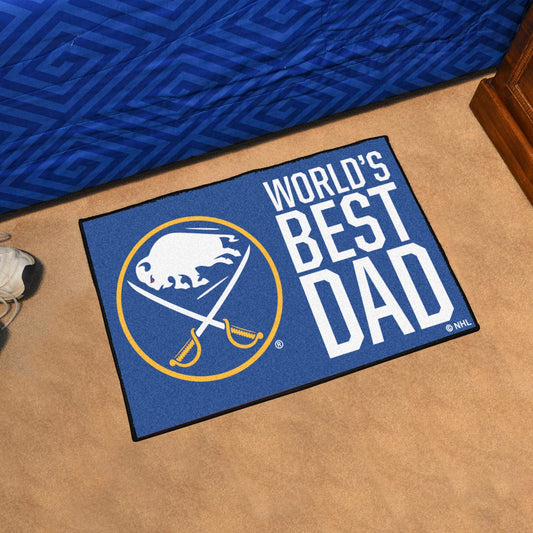 Buffalo Sabres Starter Mat Accent Rug - 19in. x 30in. World's Best Dad Starter Mat - Buffalo Sabres