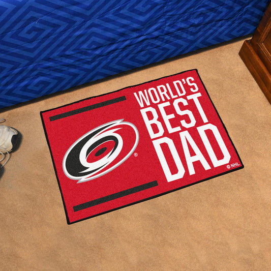 Carolina Hurricanes Starter Mat Accent Rug - 19in. x 30in. World's Best Dad Starter Mat - Carolina Hurricanes