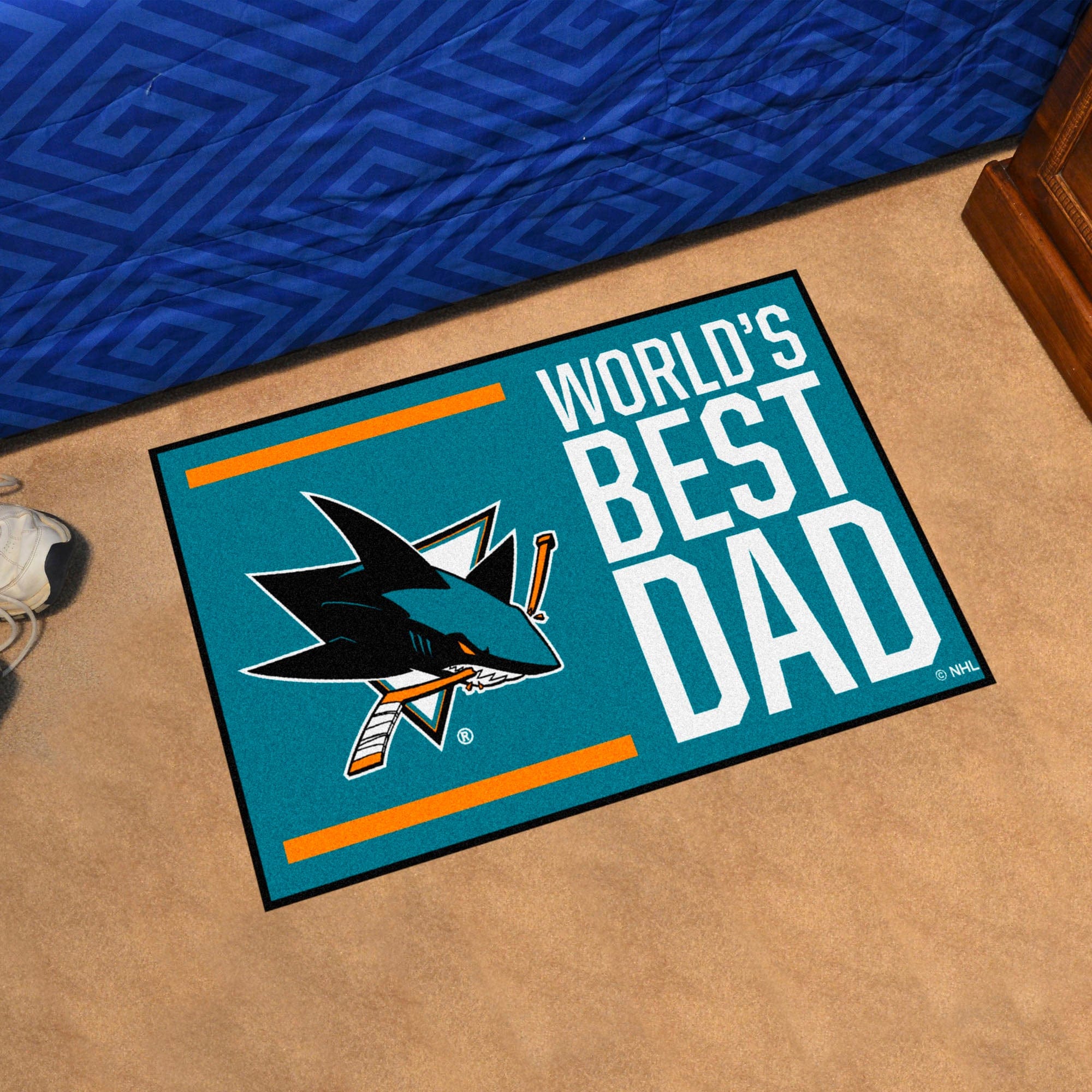San Jose Sharks Starter Mat Accent Rug - 19in. x 30in. World's Best Dad Starter Mat - San Jose Sharks