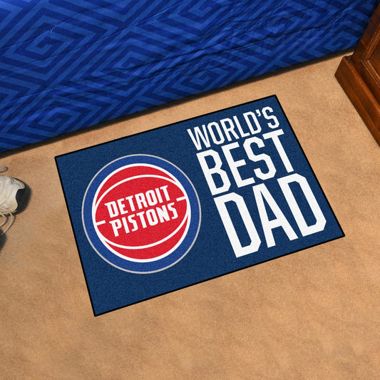 Detroit Pistons Starter Mat Accent Rug - 19in. x 30in. World's Best Dad Starter Mat - Detroit Pistons