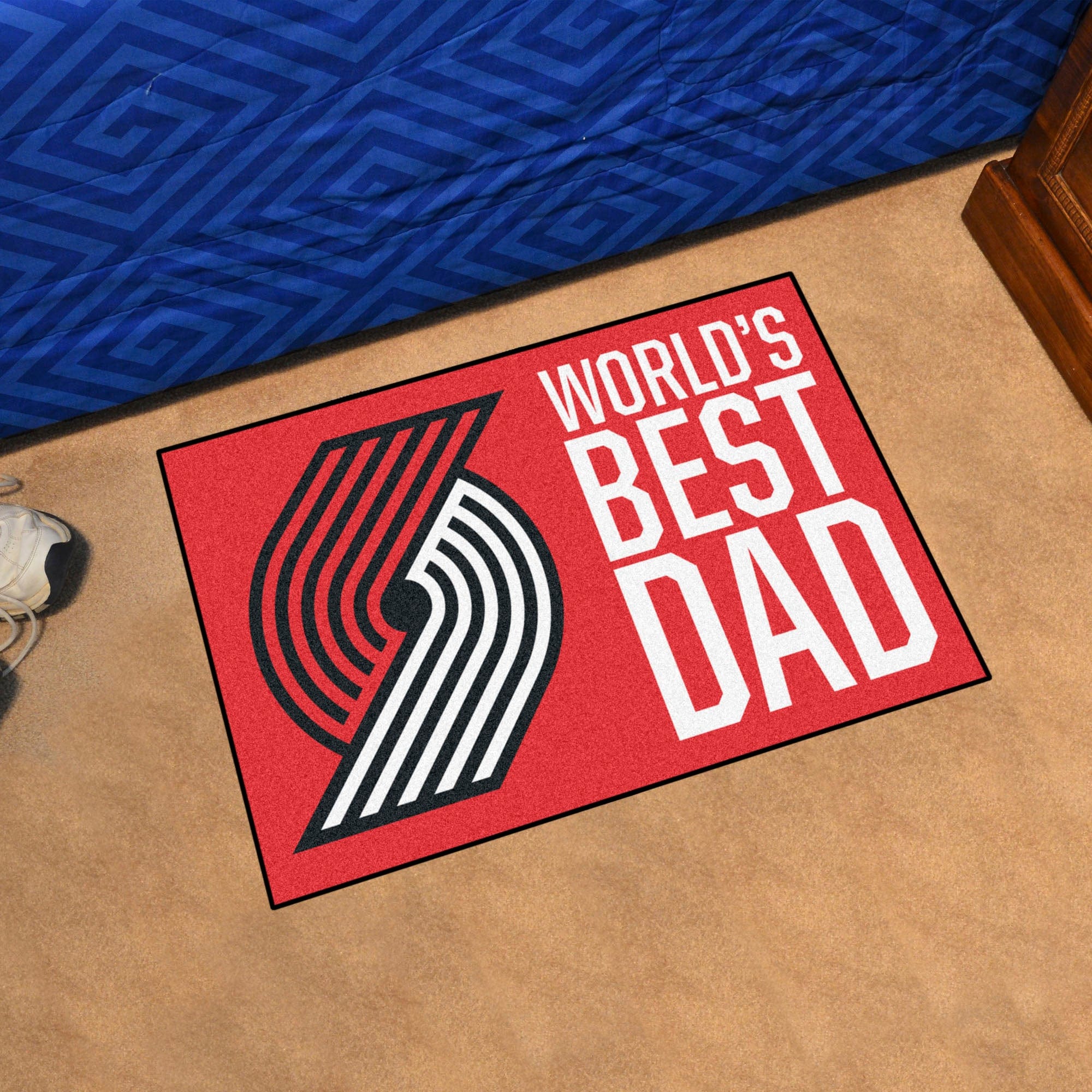 Portland Trail Blazers Starter Mat Accent Rug - 19in. x 30in. World's Best Dad Starter Mat - Portland Trail Blazers