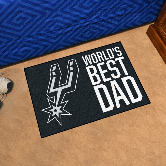 San Antonio Spurs Starter Mat Accent Rug - 19in. x 30in. World's Best Dad Starter Mat - San Antonio Spurs