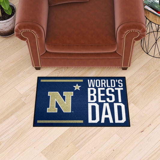 Naval Academy Starter Mat Accent Rug - 19in. x 30in. World's Best Dad Starter Mat - Naval Academy