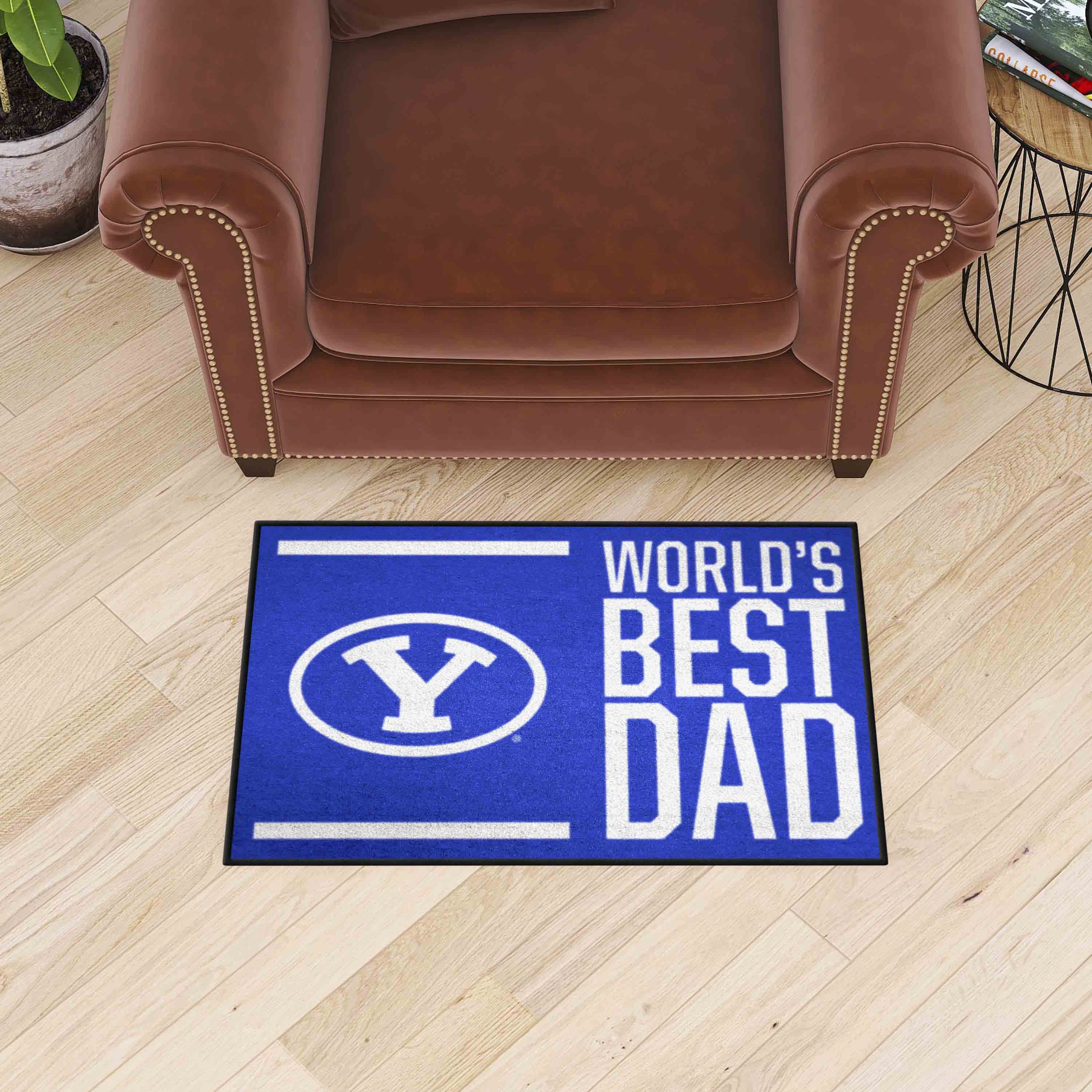 BYU Cougars Starter Mat Accent Rug - 19in. x 30in. World's Best Dad Starter Mat - BYU