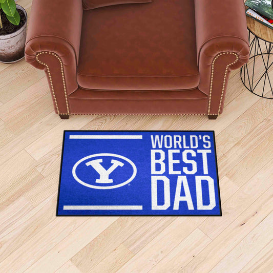BYU Cougars Starter Mat Accent Rug - 19in. x 30in. World's Best Dad Starter Mat - BYU