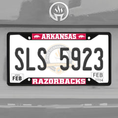 Arkansas Razorbacks Metal License Plate Frame Black Finish - Arkansas