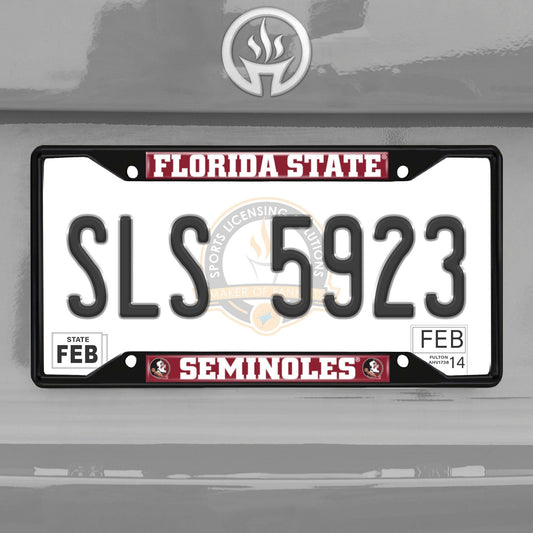 Florida State Seminoles Metal License Plate Frame Black Finish - Florida State